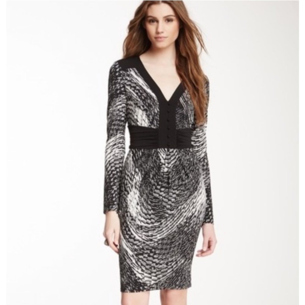 BCBG MaxAzria Paulette black and white dress. Size Small. EUC.
